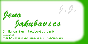 jeno jakubovics business card