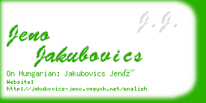 jeno jakubovics business card